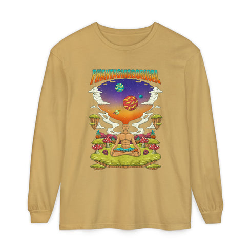Namaste (Front design) - Unisex Garment-dyed Long Sleeve T-Shirt